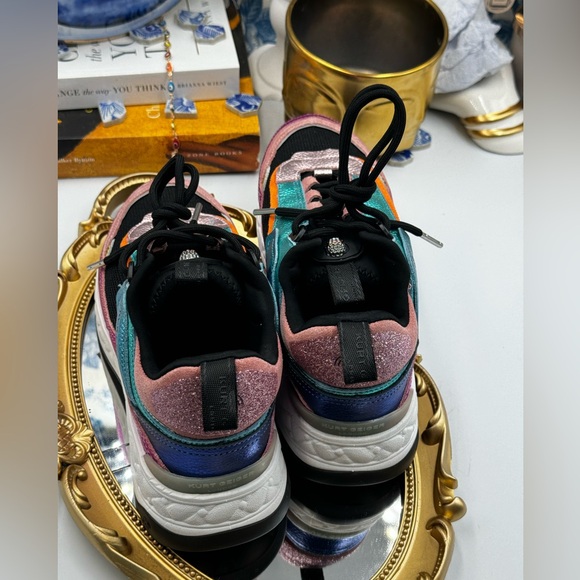 🆕 KURT GEIGER LONDON 🧿 NWOT Kensington Low-Top Sneaker - Metal Comb - Sz 6 - Picture 7 of 15